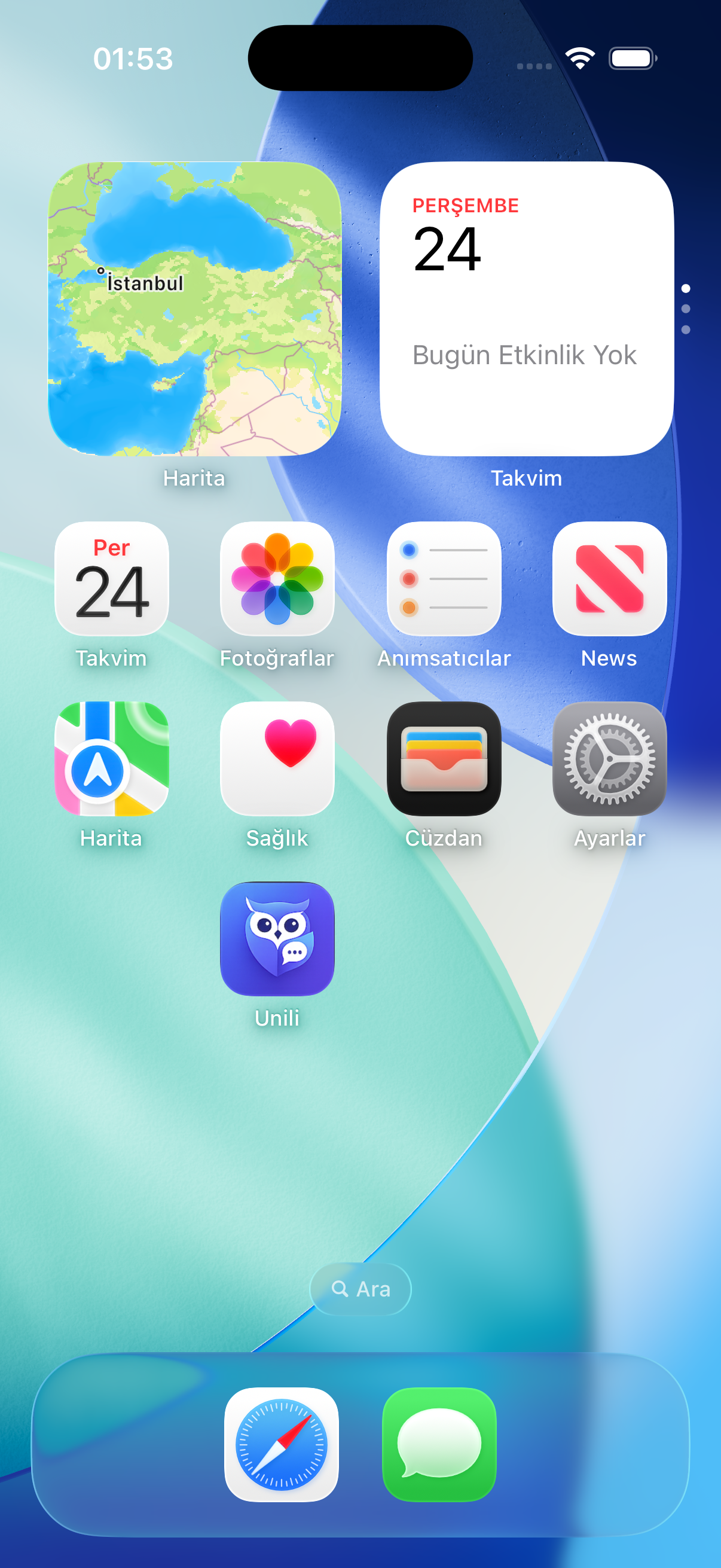 iPhone ana ekranı
